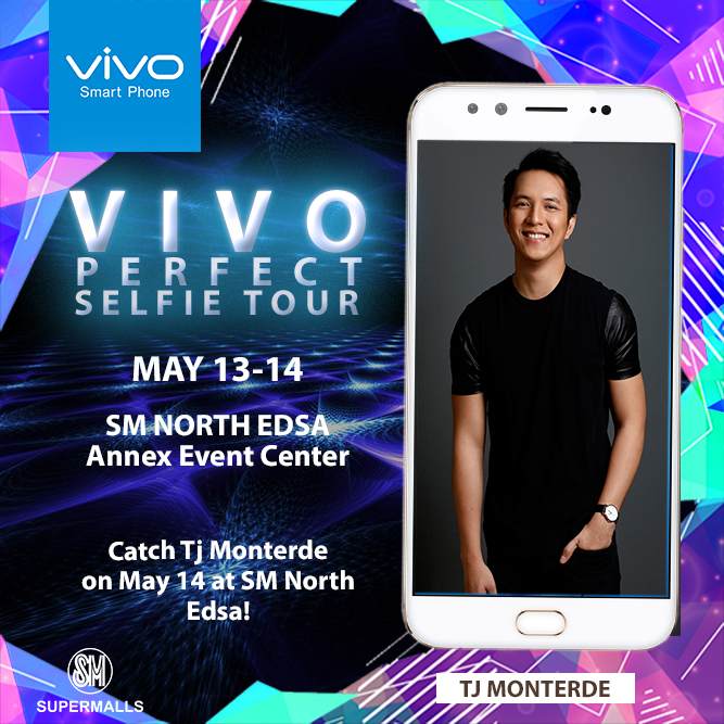 Acoustic balladeer TJ Monterde performs at SM North Edsa for Vivo Mall Tour