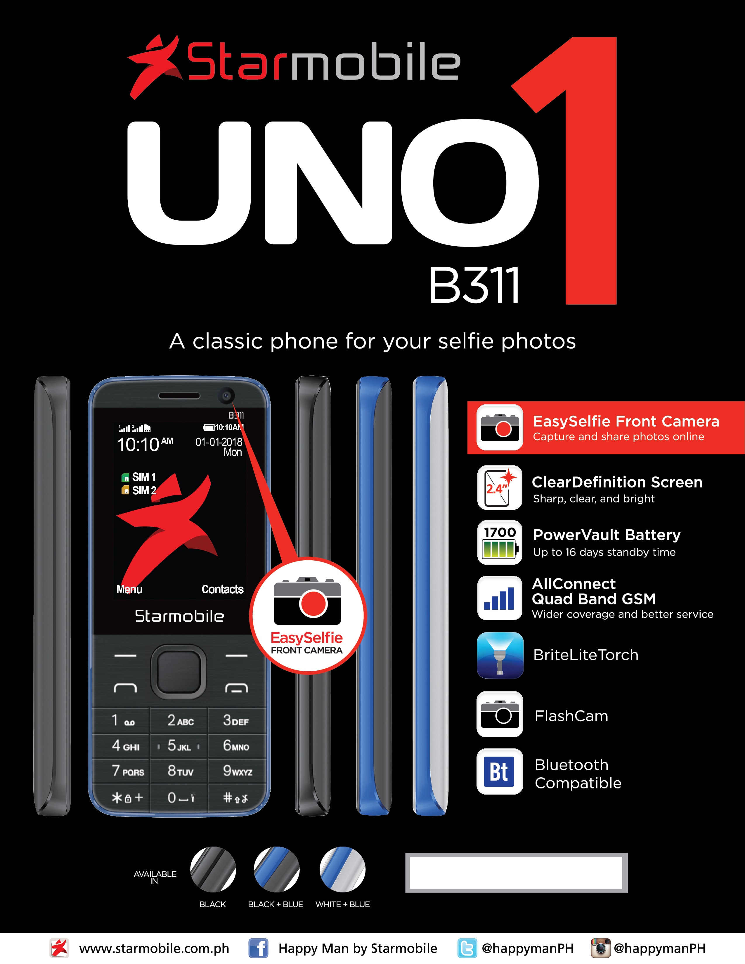 Starmobile UNO B311 spec sheet