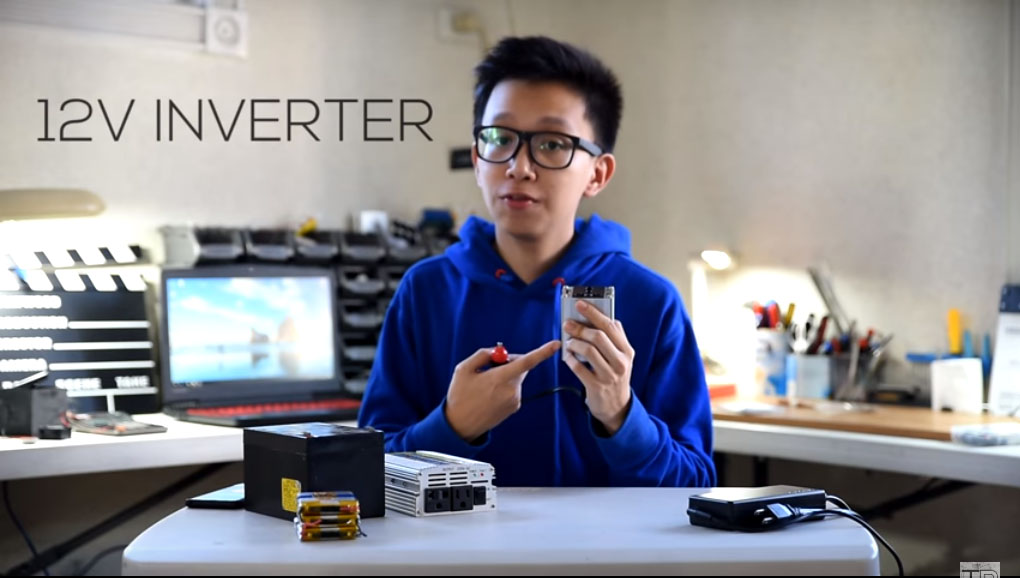 19-year old student Angelino Casimiro builds a DIY power bank for appliances