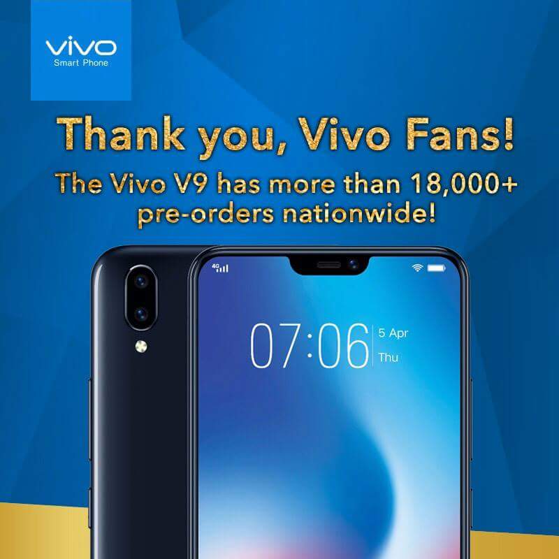 Vivo V9 gets over 18,000 pre-orders nationwide!