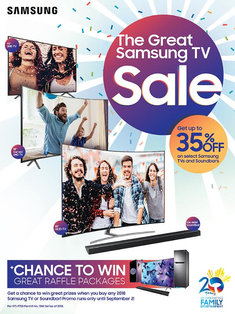 Take home entertainment to the next level with The Great SAMSUNG TV Sale