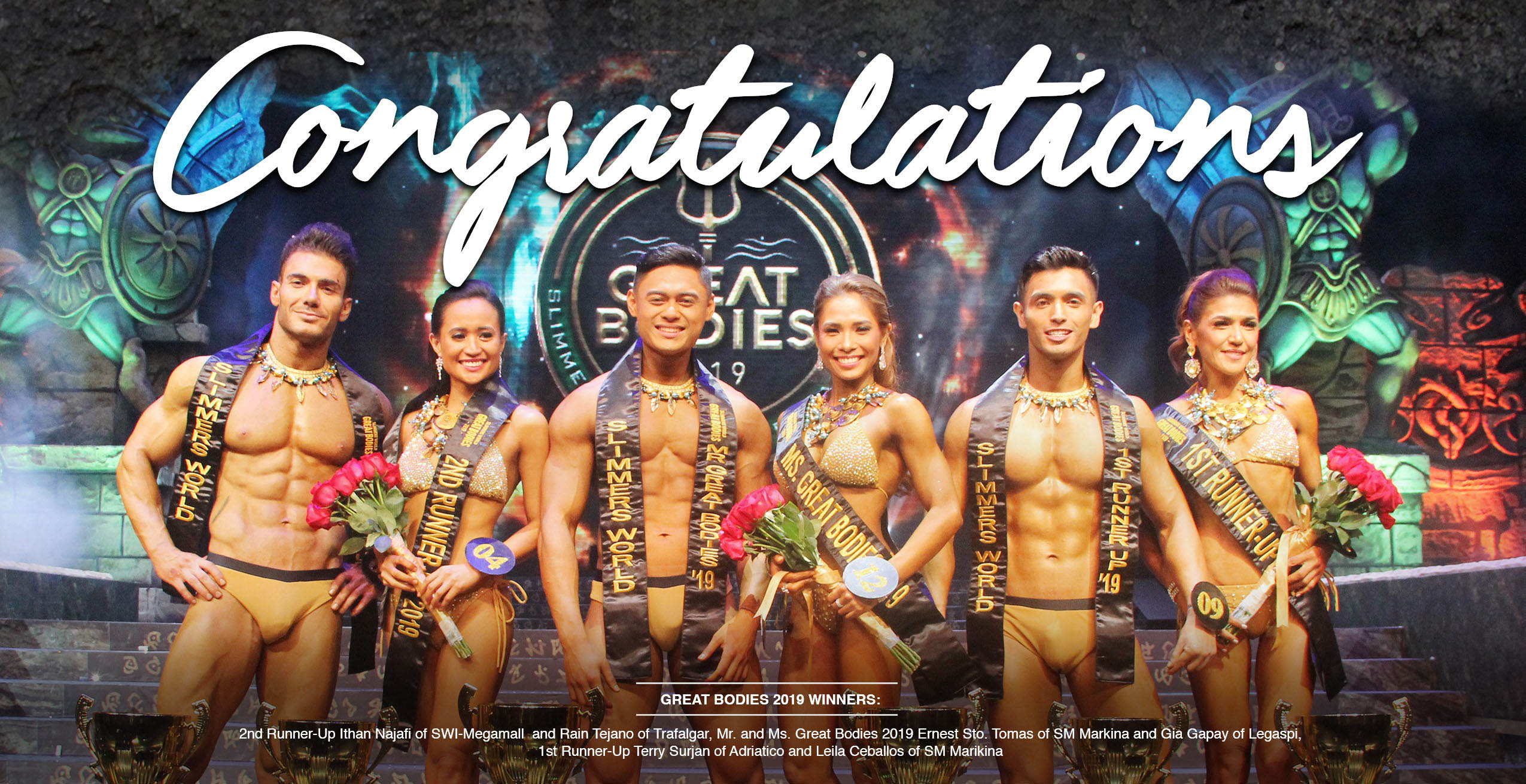 Sto. Tomas and Gapay wins Mr. and Ms. Slimmers World Great Bodies 2019