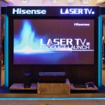 Hisense unveiled its first 100-inch 4K Laser TV display with sound designed by Harman Kardon