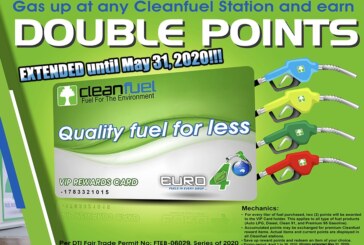 Cleanfuel Double Points Promo extended until May 31