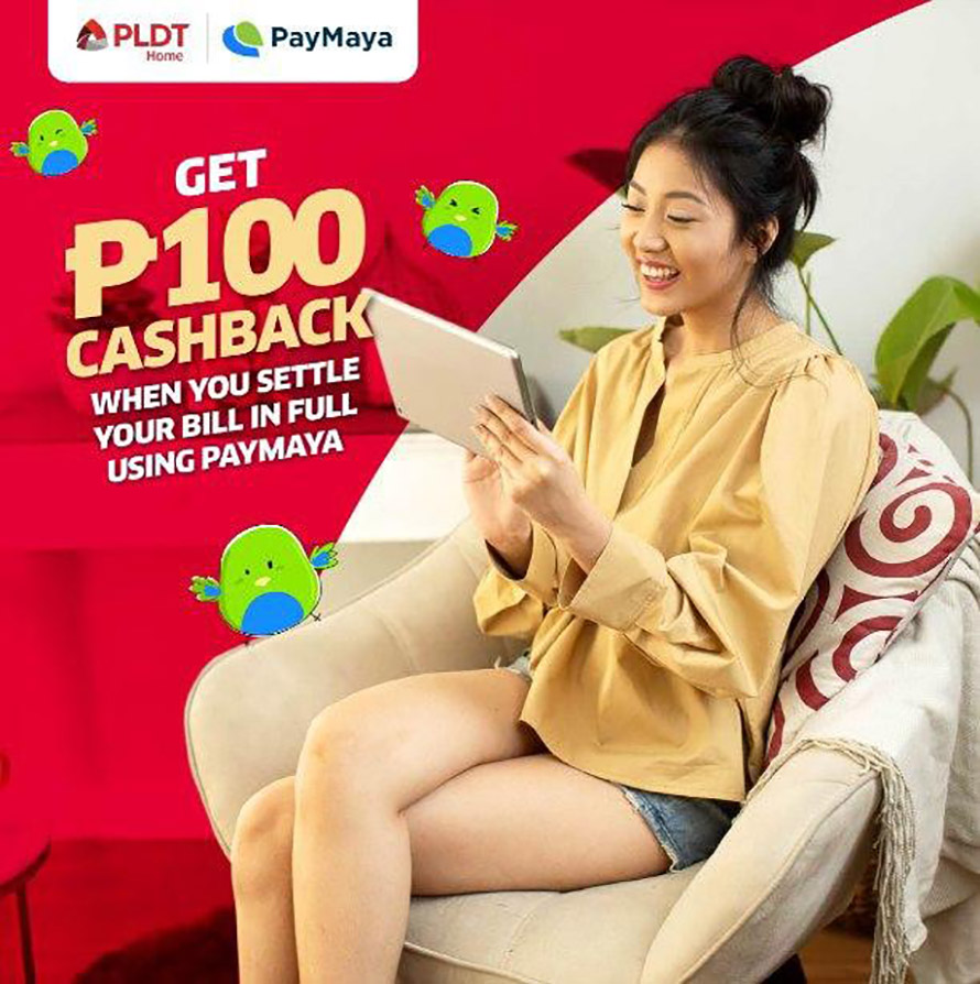 Earn cash rebate when you pay your PLDT Home bill via PayMaya until May 31