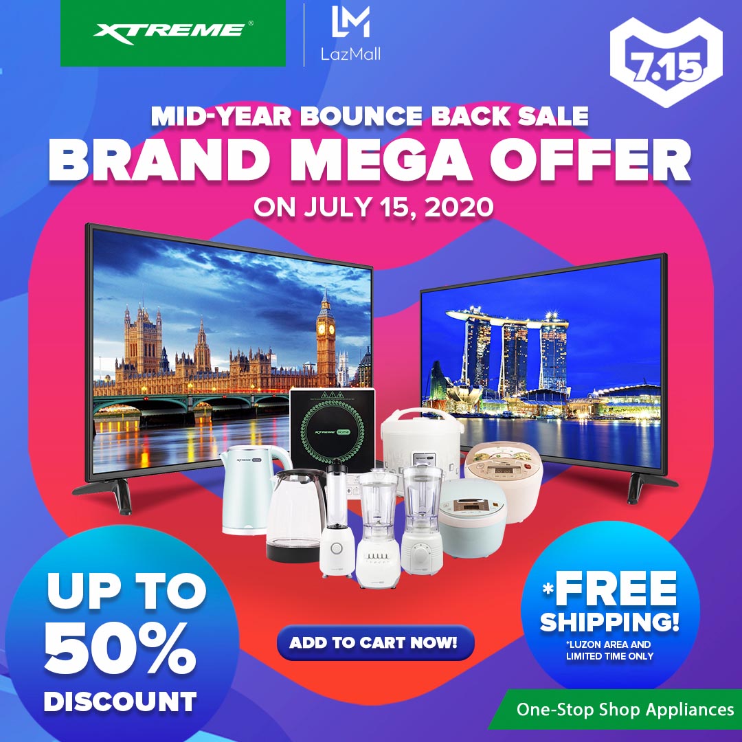 Get up to 50% off on XTREME Appliances this Lazada 7.15 Bounce Back Sale!