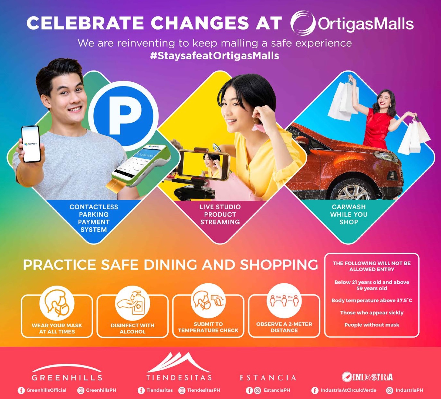 Enjoy newly-reopened stores, active lifestyle spaces and convenient online services at Ortigas Malls