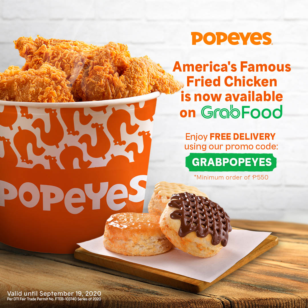 Popeyes America’s Famous Fried Chicken now available on GrabFood