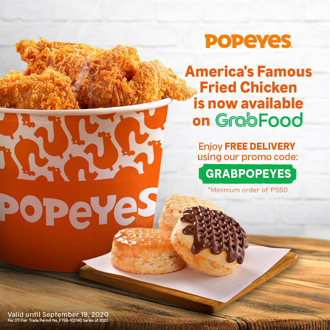 Popeyes America's Famous Fried Chicken now available on GrabFood