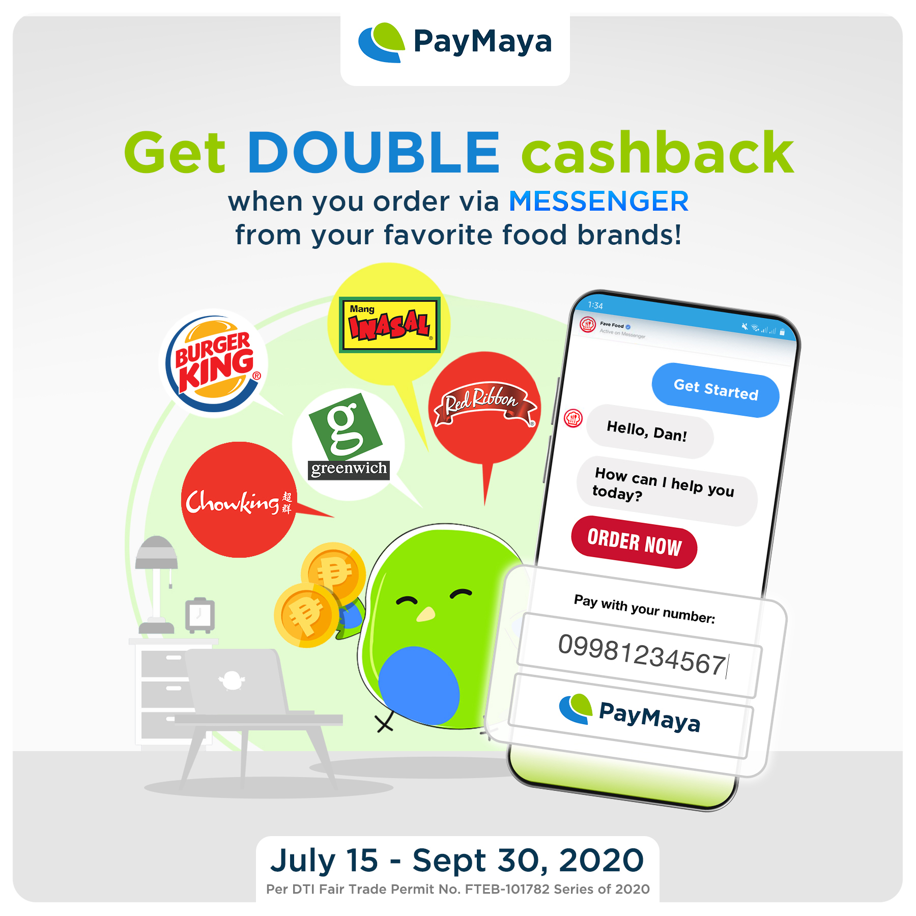 PayMaya and Jollibee Foods Corporation double up your rewards when you order via Facebook Messenger