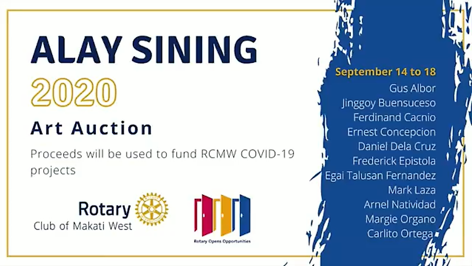 Rotary Club of Makati West to hold Alay Sining Art Auction 2020