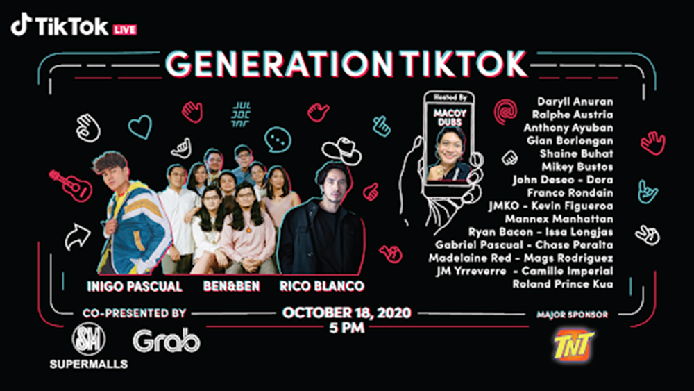 Celebrate #GenTikTokPH with Ben&Ben,  Iñigo Pascual and Rico Blanco on October 18