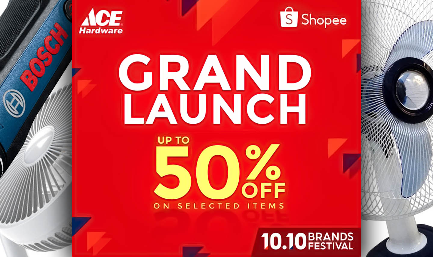 Score up to 50% off on Ace Hardware Shopee 10.10 Brands Festival Grand Launch Promo