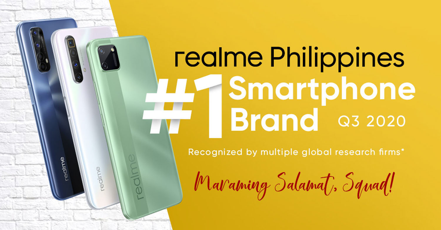 realme PH acquires top spot in smartphone brand for Q3 2020