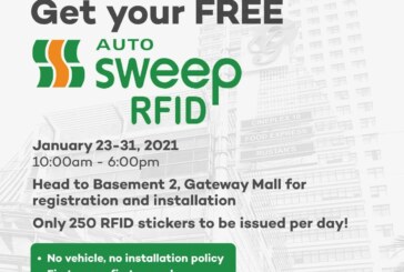 Get your free AutoSweep RFID in Araneta City