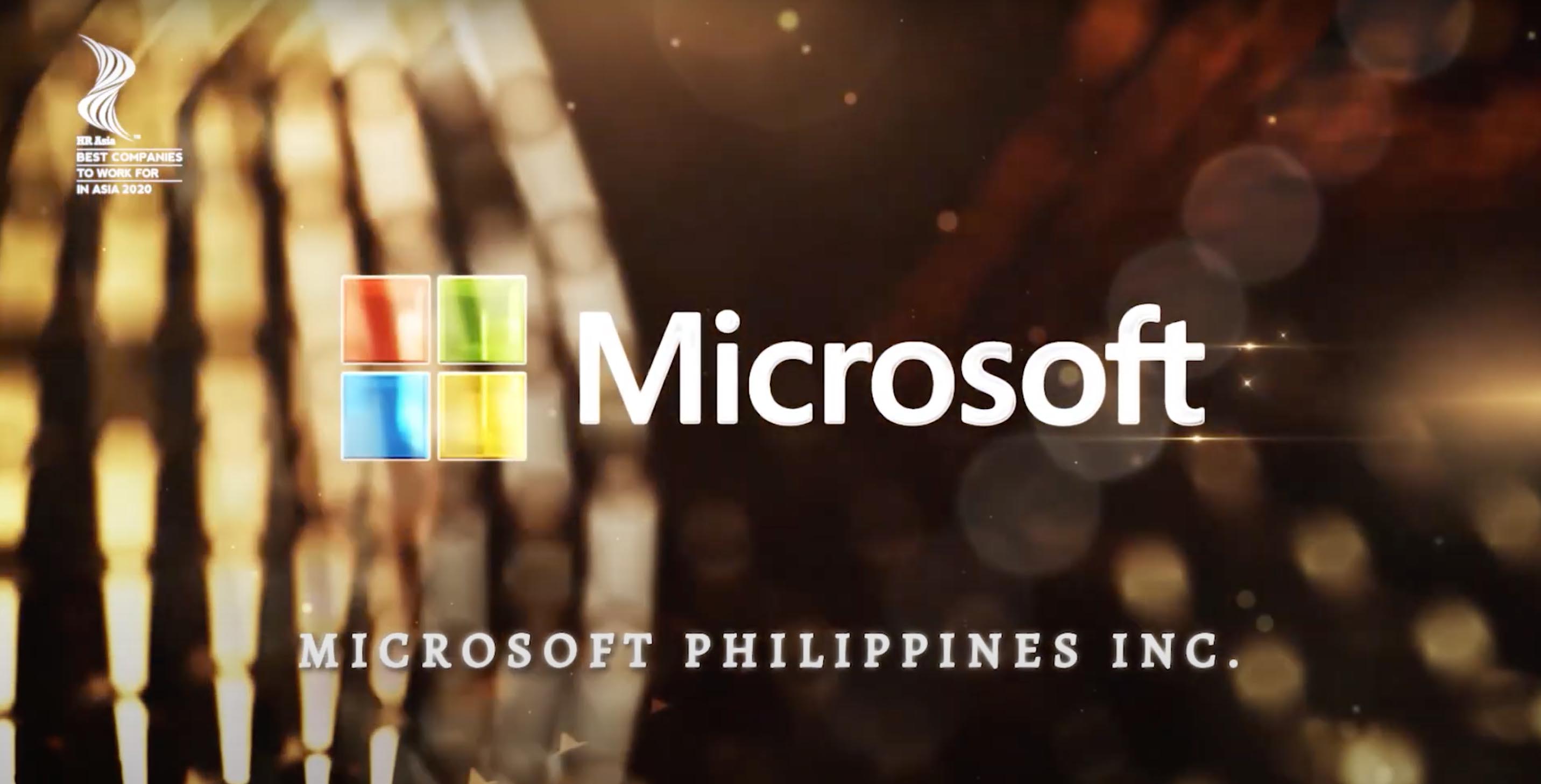 Microsoft Philippines Recognized Among HR Asia’s  ‘Best Companies to Work for in Asia 2020’