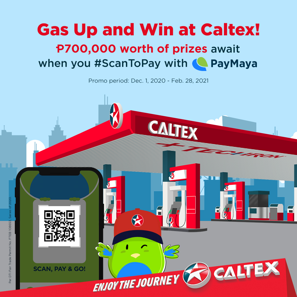 Win a share of P700,000 in prizes when you fuel up at Caltex via PayMaya QR