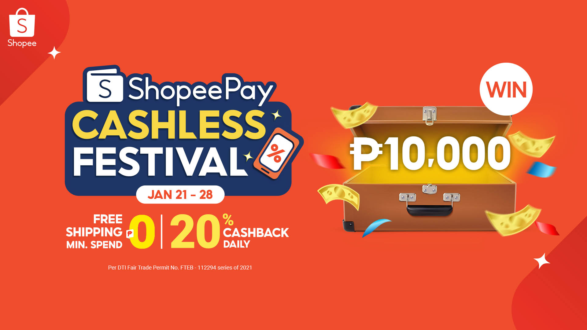 Top Up and Transfer for a Chance to Win PHP10,000 at the ShopeePay Cashless Festival