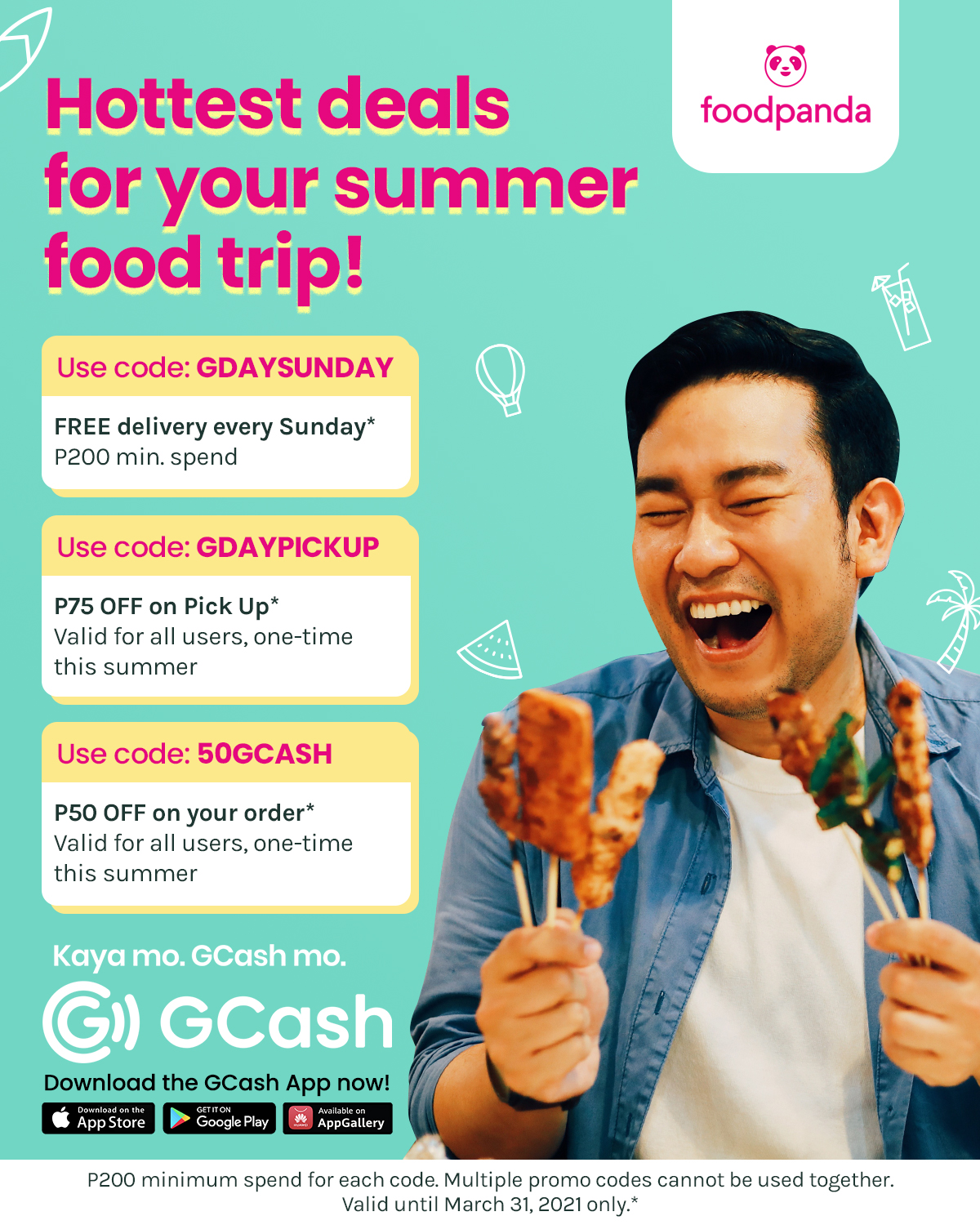 Enjoy vouchers galore when you use GCash  on foodpanda this March!