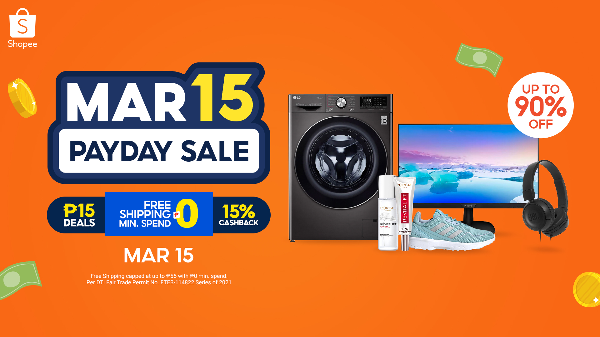 15 best deals you can find at Shopee’s 3.15 Payday Sale and enjoy discounts up to 90% off