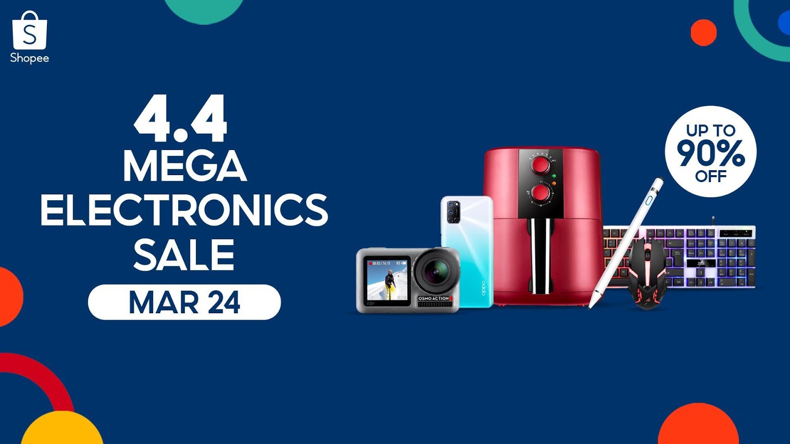 Shopee’s 4.4 Mega Electronics Sale on March 24! Cameras, gaming keyboards and more on sale up to 90% off