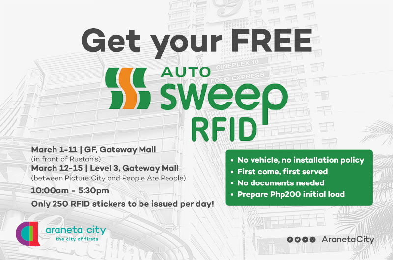Araneta City extends free AutoSweep RFID installation until March 15