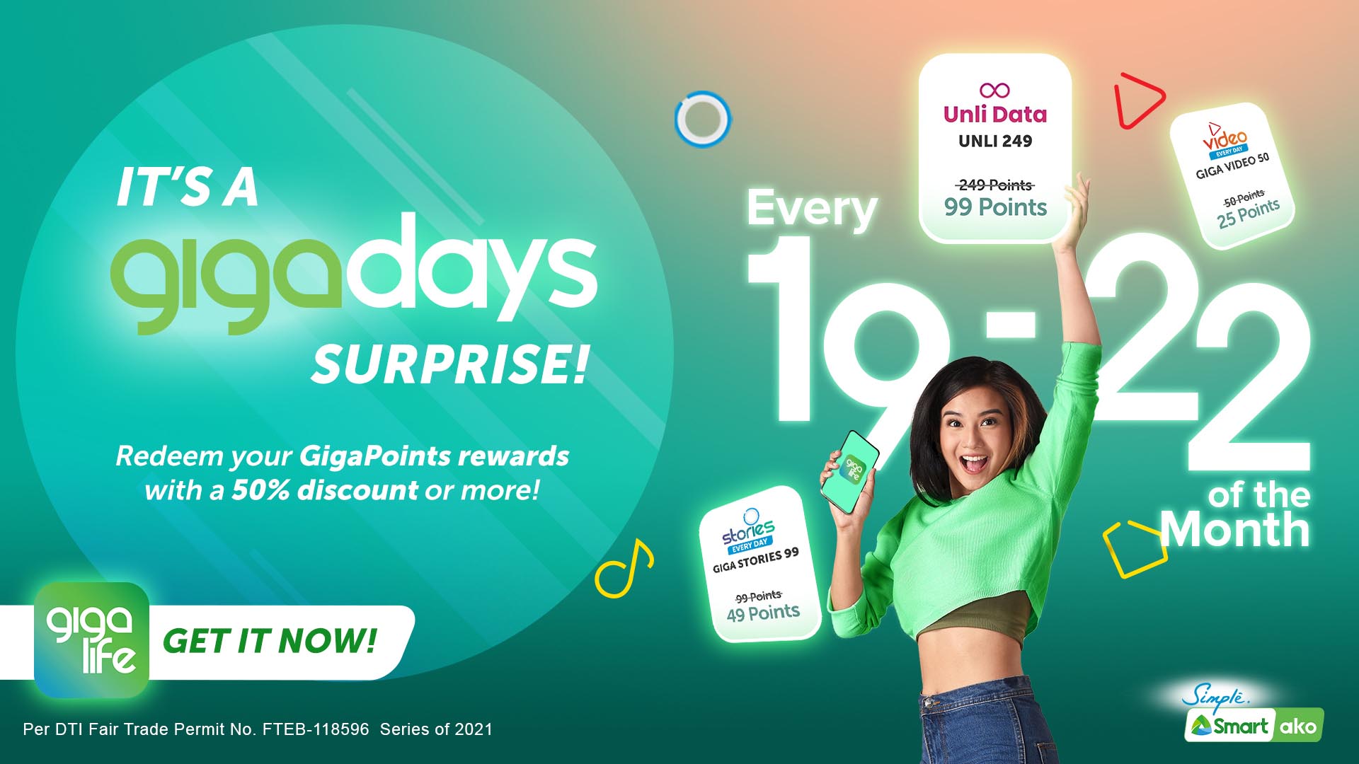 Smart lets you enjoy exclusive GigaPoints discounts on GigaDays