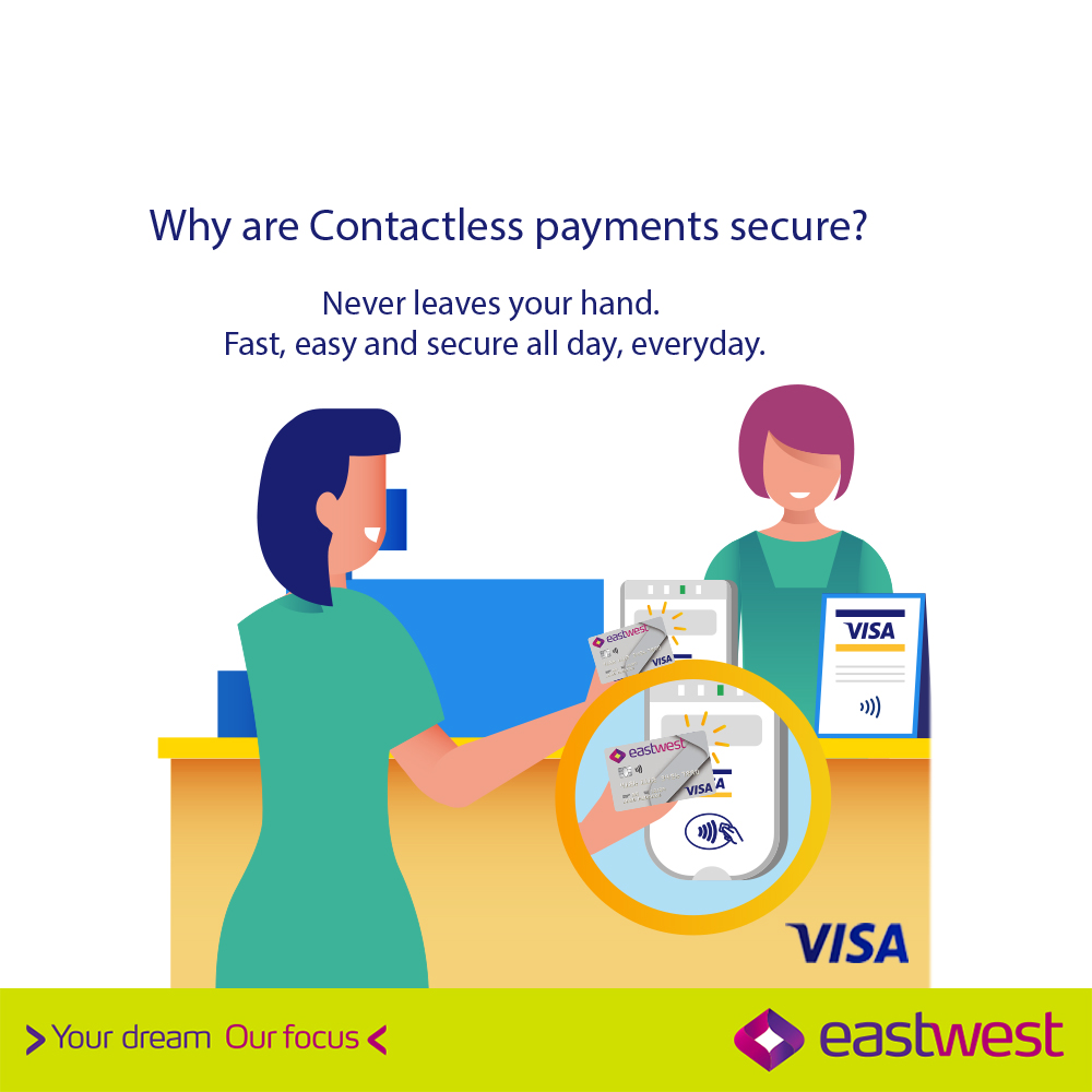 Experience safe, secure, and convenient shopping  with EastWest Visa Cards’ contactless feature