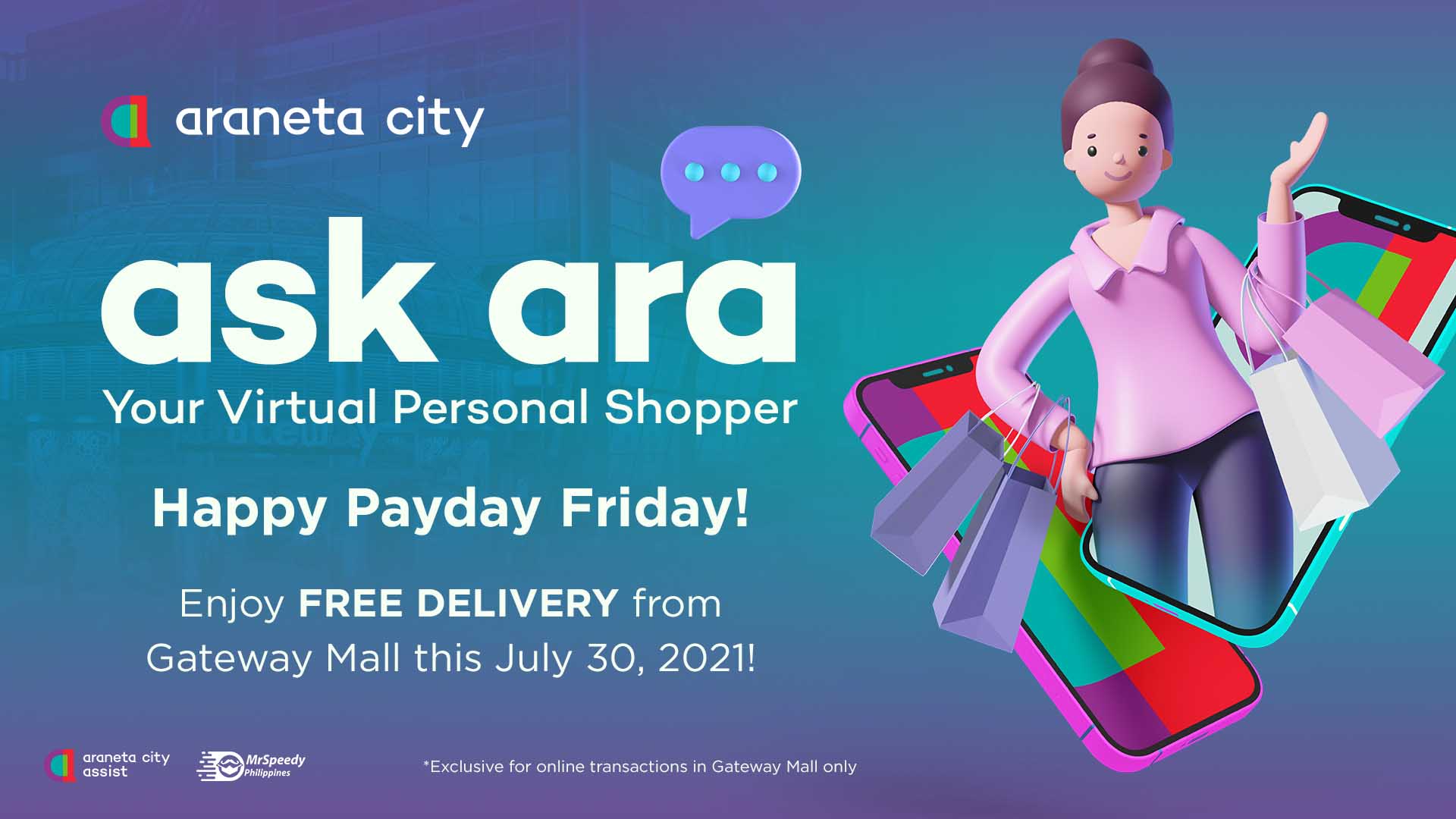 Enjoy Araneta City’s 7.30 Pay-Day Free Delivery Treat