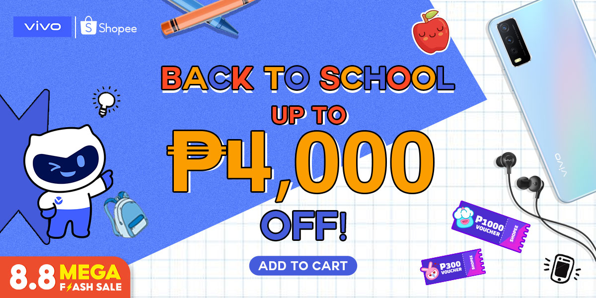 Back-to-school big discounts on vivo smartphones, available at Shopee 8.8 Sale!