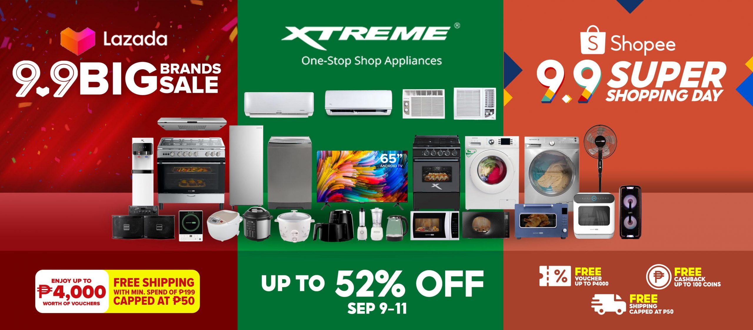 Welcome ‘ber months’ with up to 52% discount on XTREME Appliances this Lazada & Shopee 9.9 Sale