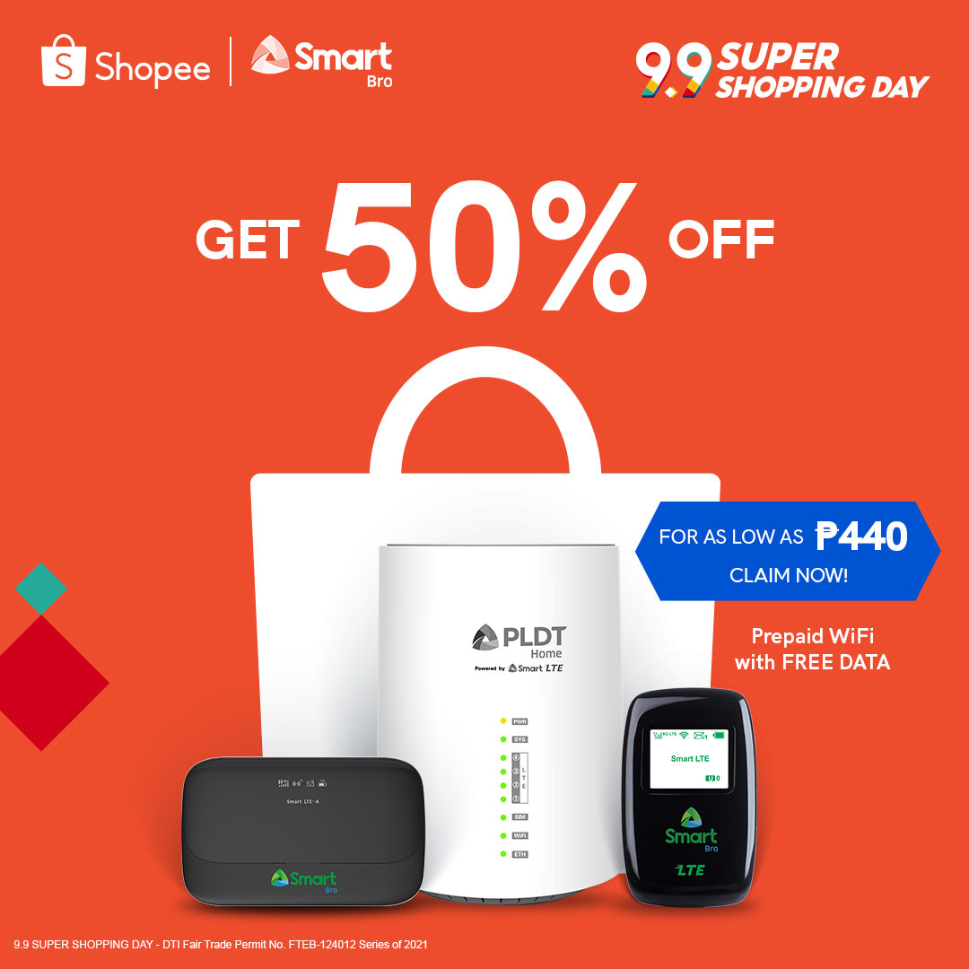 Get up to 50% off on Smart Bro devices at Shopee’s 9.9 sale!