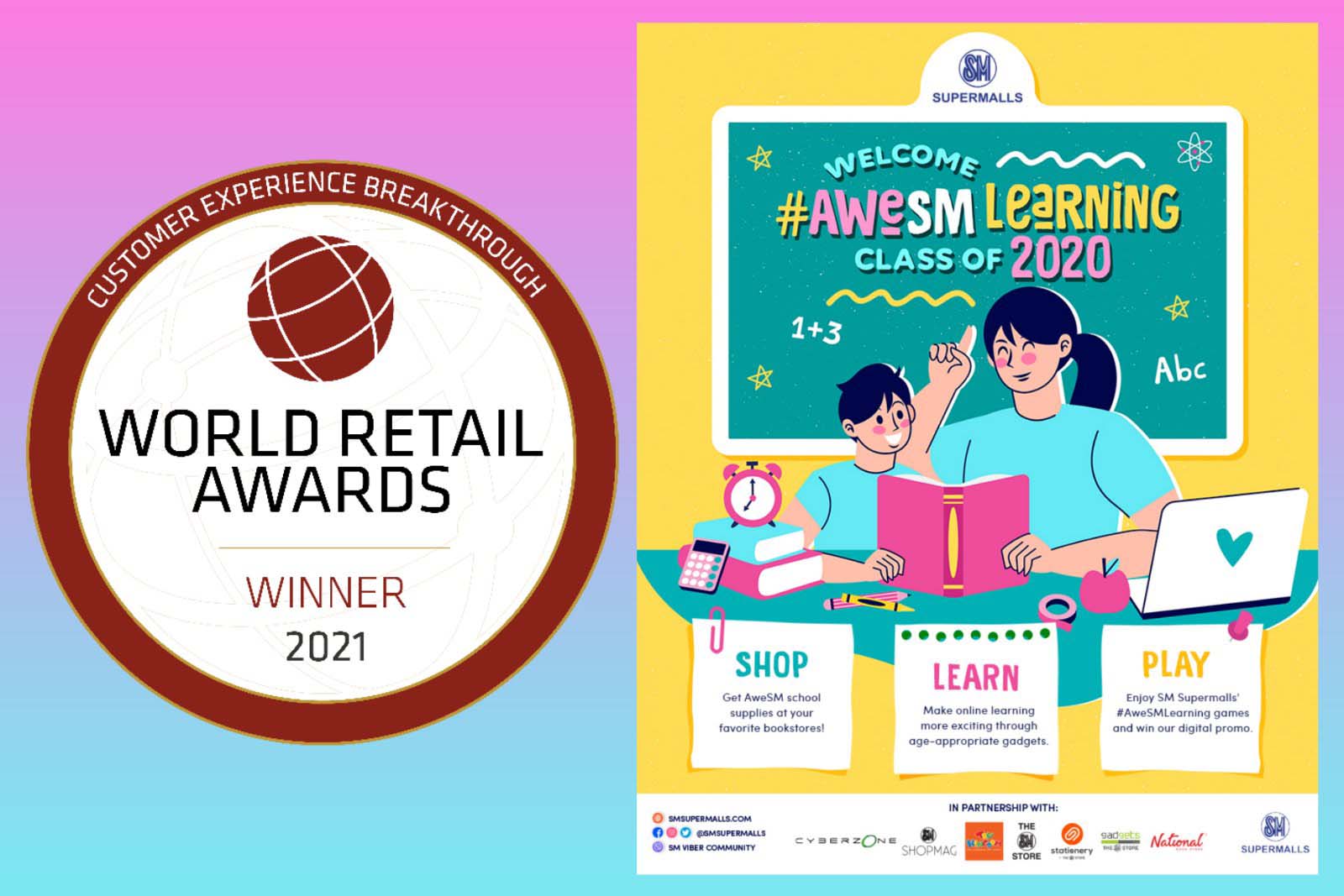 SM Supermalls wins in the World Retail Awards via #AweSMLearning Phygital Campaign