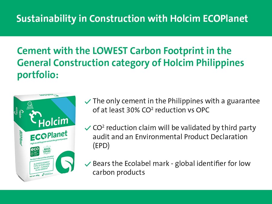 Holcim Philippines launches green cement ECOPlanet