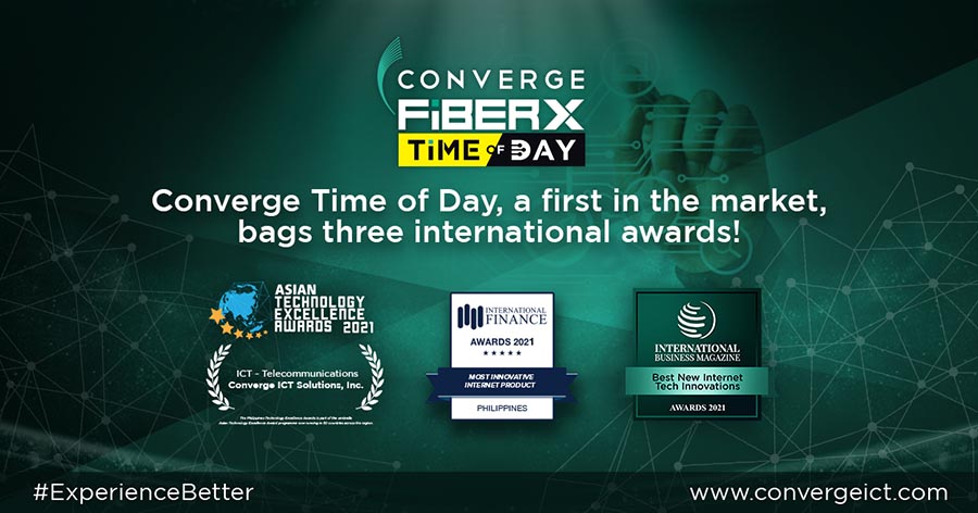 Redefining the telecommunications industry, Converge Time of Day bags 3 international awards in 2021