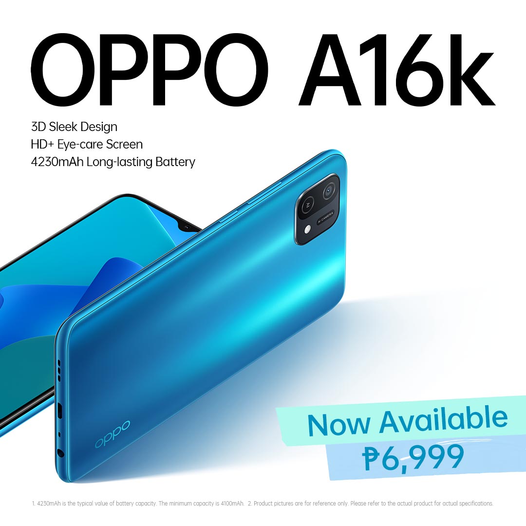 Introducing The Newest Entry Level Contender OPPO A16K, Retails at PHP6,999