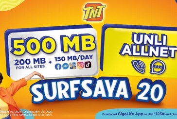 TNT upgrades SurfSaya to bring more online fun and connection to subscribers Enjoy 500 MB plus Unli Calls and Texts to All Networks for only Php20