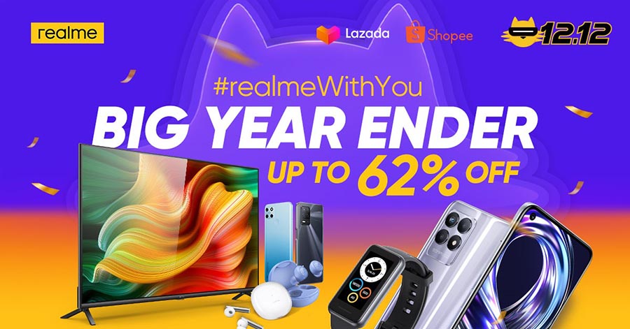 Have #realmeWithYou this holiday season with up to 62% OFF this 12.12