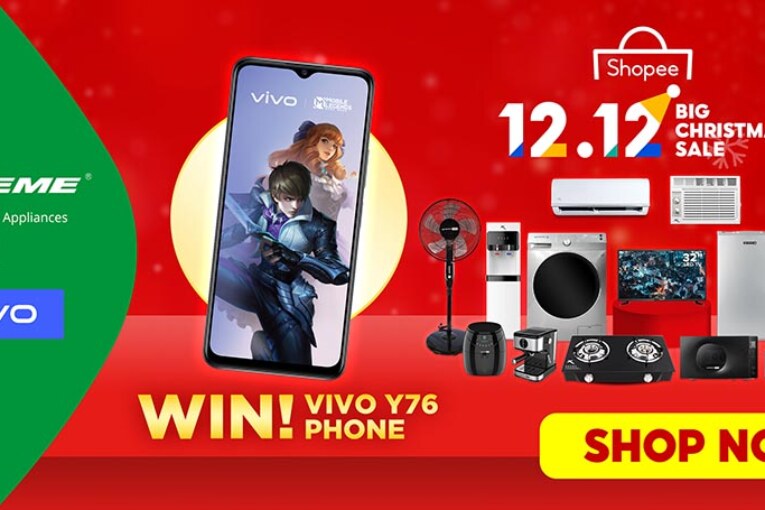Win a vivo Y76 when you shop at XTREME Appliances this Shopee 12.12 Big Christmas Sale