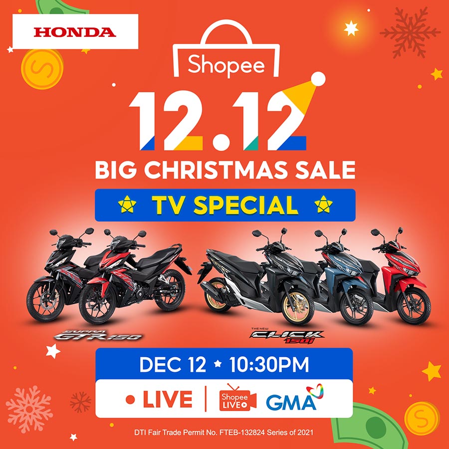 Honda Philippines joins Shopee’s 12.12 Big Christmas Sale!