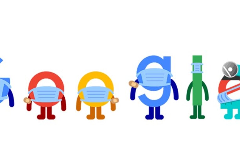 Google doodle urges people to wear masks and get vaccinated
