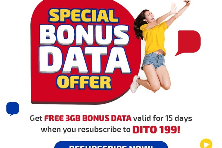 Re-subscribe to DITO199 and get more data for free