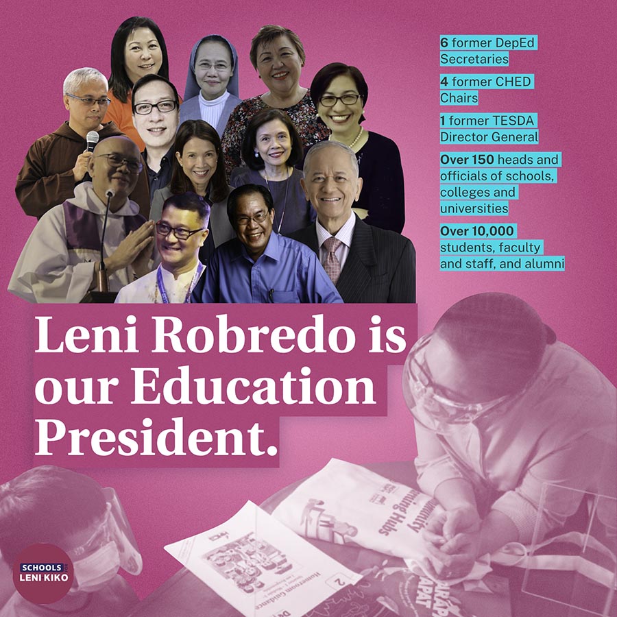 Support continues to pour in for VP Leni Robredo from the education sector