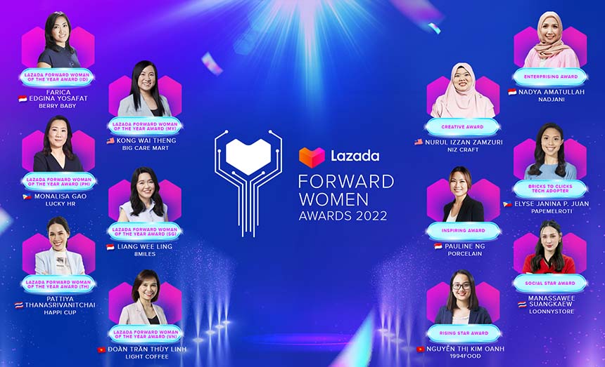 Three Filipinas clinched top honors at the Lazada Forward Women Awards 2022 for Southeast Asia