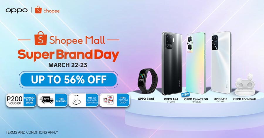 Prizes, gifts, perks, and more on OPPO Super Brand Day on Shopee