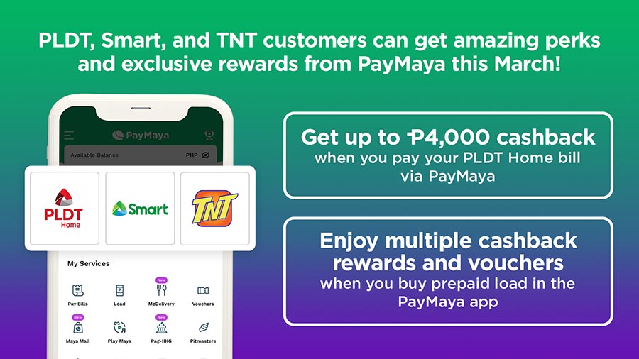 PLDT, Smart, TNT customers get amazing perks and exclusive rewards from PayMaya this March