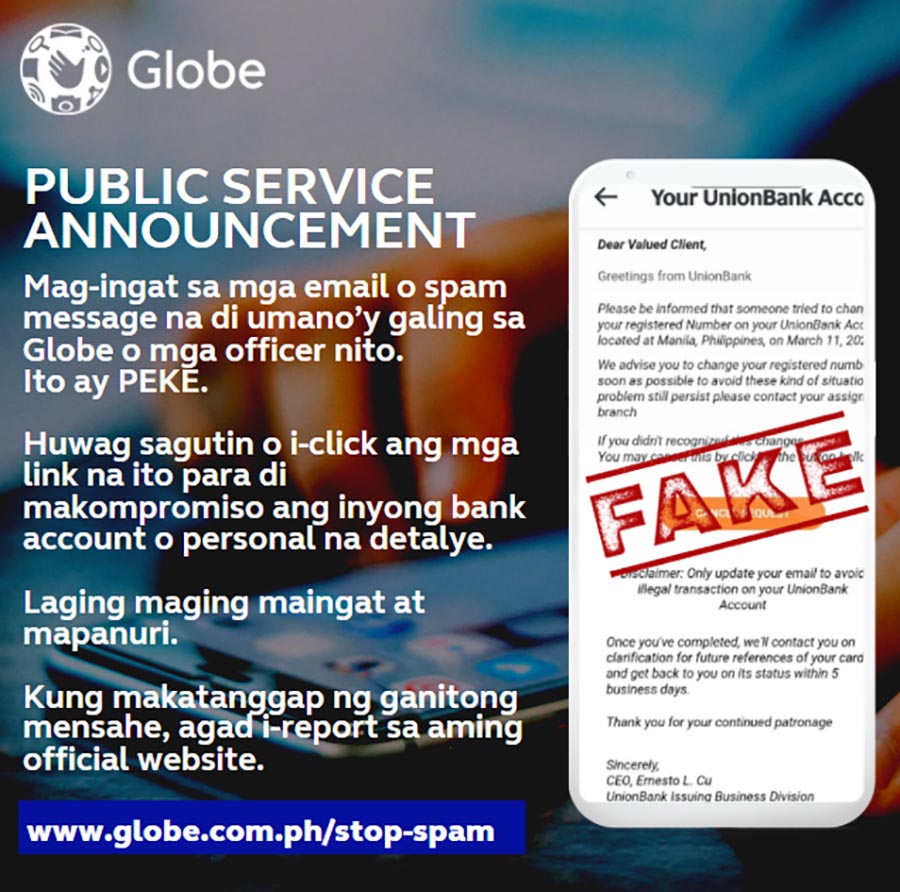 Globe warns public vs phishing attacks amid Russia-Ukraine conflict