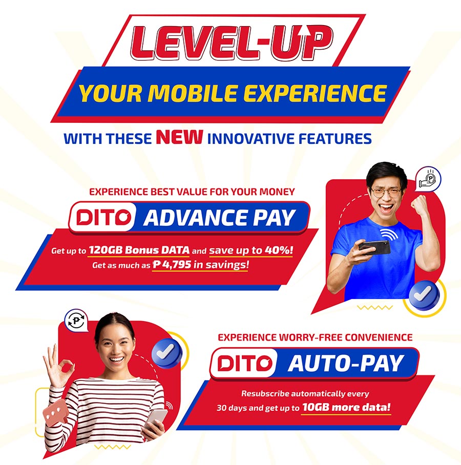 DITO Telecommunity Rolls-Out Auto Pay and Advance Pay with its DITO Level-Up Packs