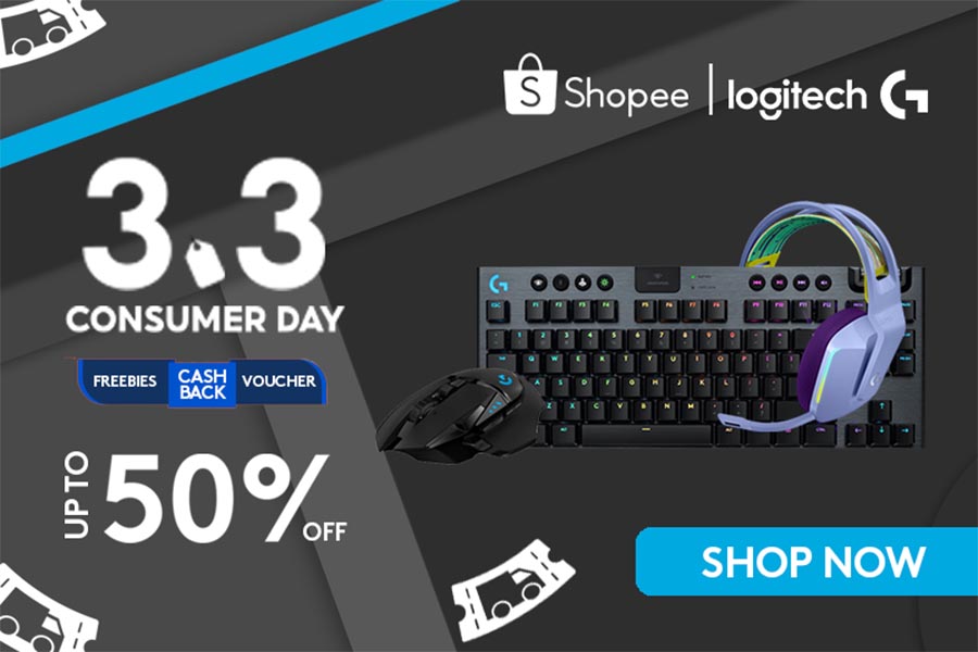 Win Big With Huge Discounts on Logitech Gaming Gear at the Shopee 3.3 Consumer Sale!