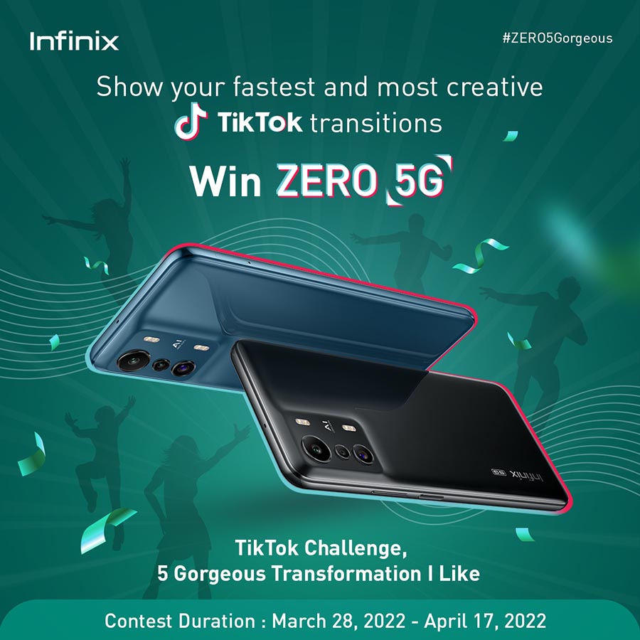 Join Infinix’s 5Gorgeous Transformations TikTok challenge  & win the Infinix Zero 5G